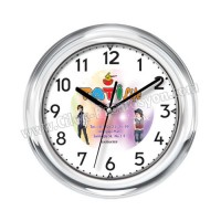 Ucuz Promosyon Duvar Saati 24,5 Cm Krom Kaplama AS20126-K