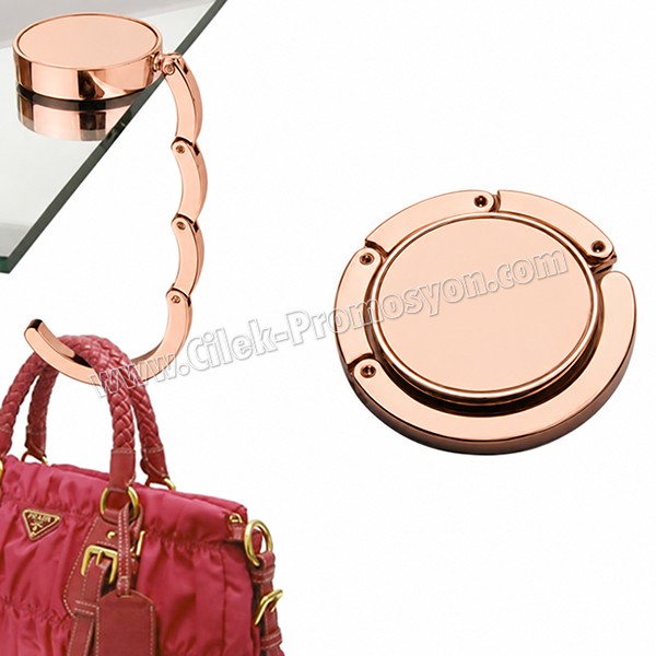 Ucuz Promosyon Masa Çanta Askısı Katlanabilir - Rose Gold AMG13155 Ucuz Promosyon Masa Çanta Askısı Katlanabilir - Rose Gold AMG13155