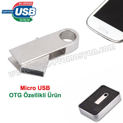 Ucuz Promosyon OTG Flash Bellek 8 GB - OTG Özellikli - Metal AFB3252