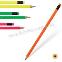 Ucuz Promosyon Silgili Kurşun Kalem Floresan Renkli Gövde & Köşeli Kesim AKL18144 Ucuz Promosyon Silgili Kurşun Kalem Floresan Renkli Gövde & Köşeli Kesim AKL18144